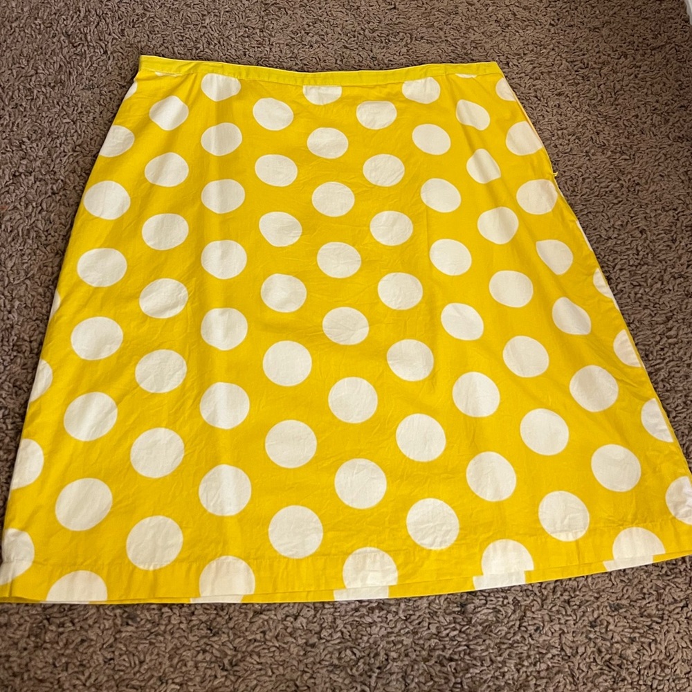 Yellow & White Boden Dot Skirt